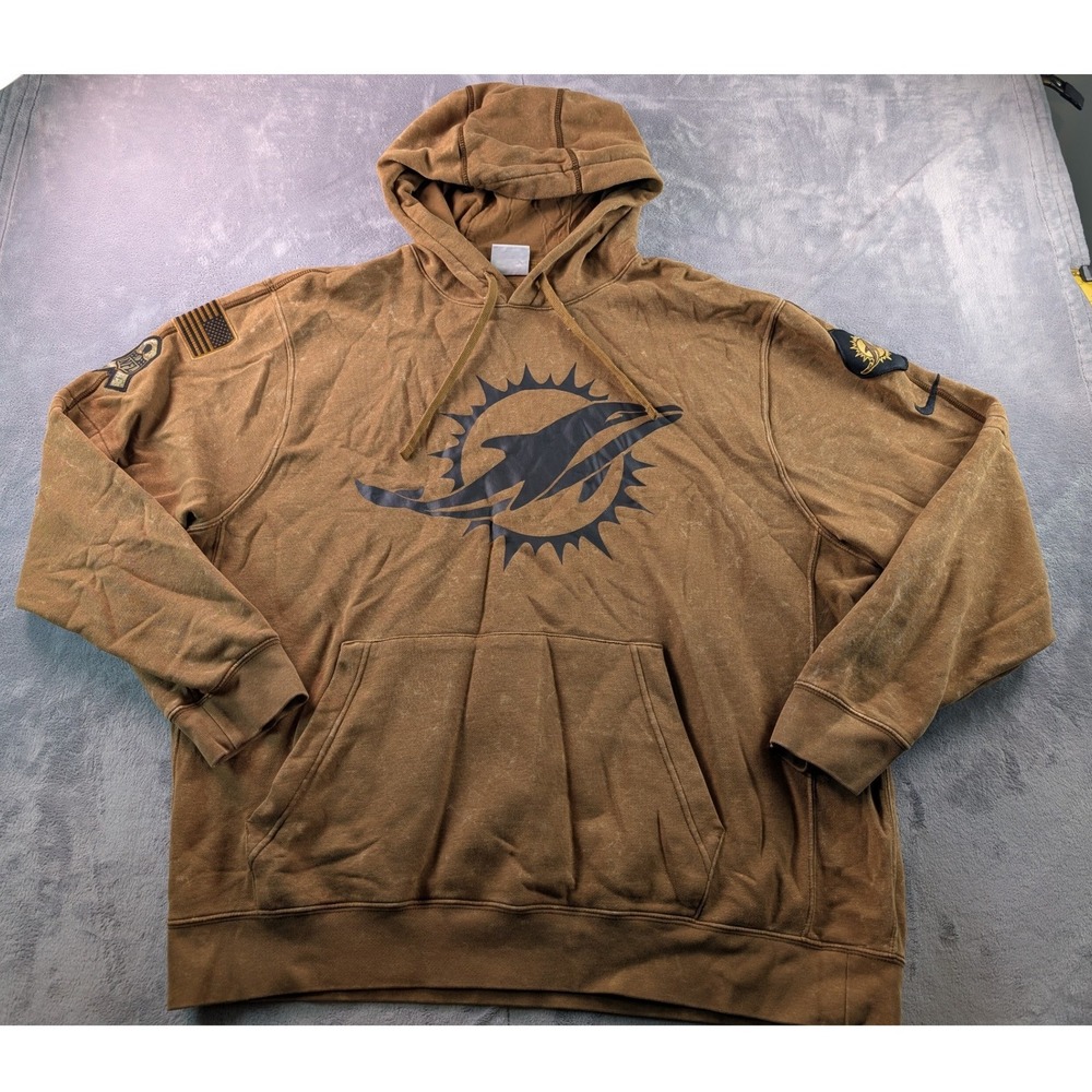 Nike NFL Miami Dolphins Salute to Service Hoodie Brown XL 010I-01CA-A2J-JW7